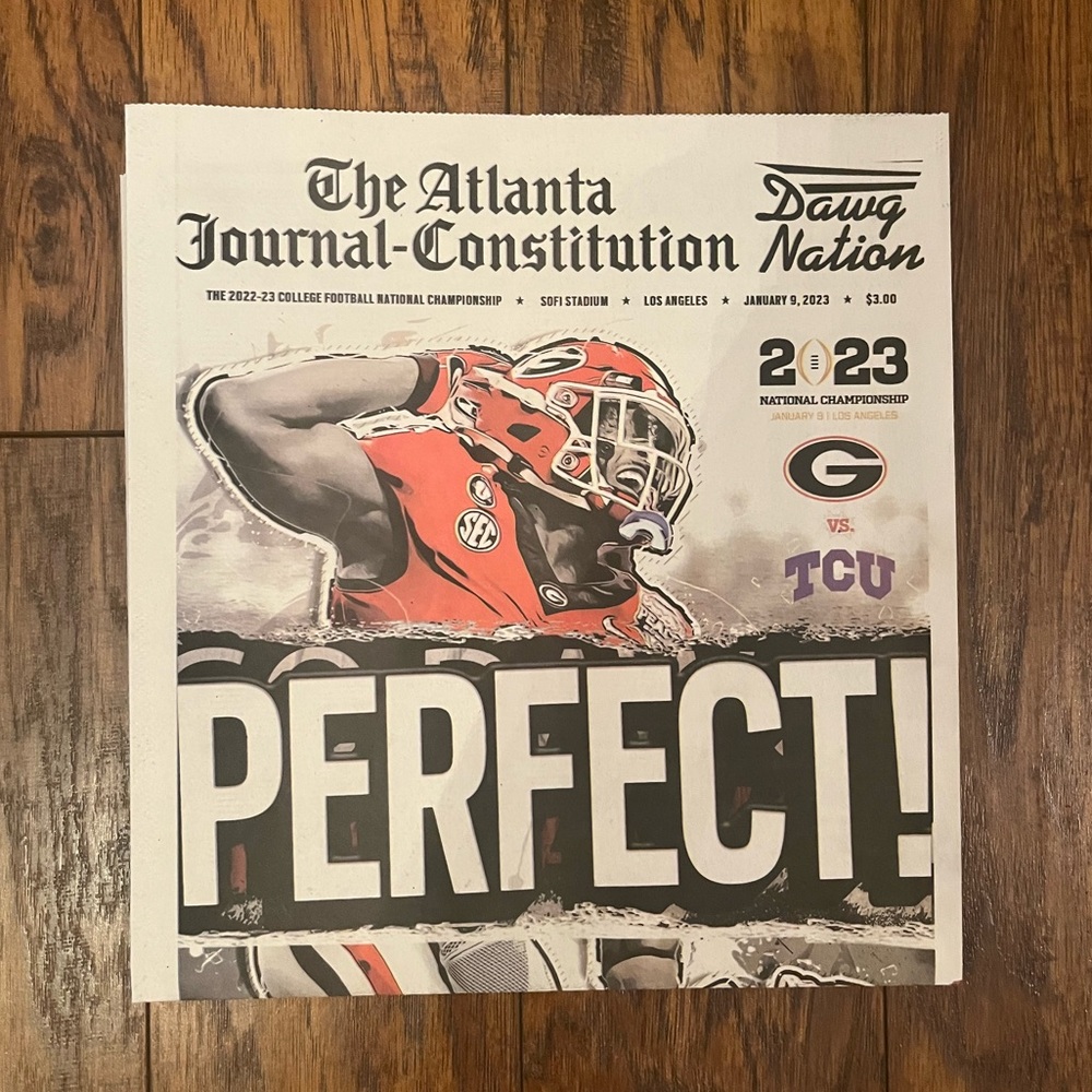 AJC UGA National Championship Newspaper 1/9/23